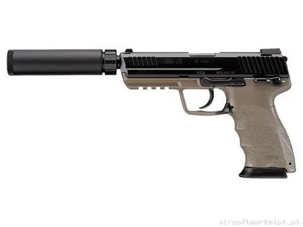 Pistola HK45 Tactical Tokyo Marui Negra/Tan — Pistolas — Airsoft Market PT