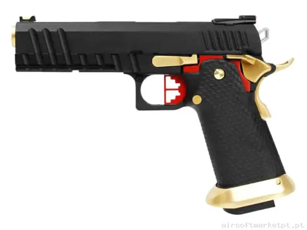 Réplica GBB Pistola Hi-Capa 5.1 Aw Custom Hx2002 Full Black preta — Pistolas — Airsoft Market PT