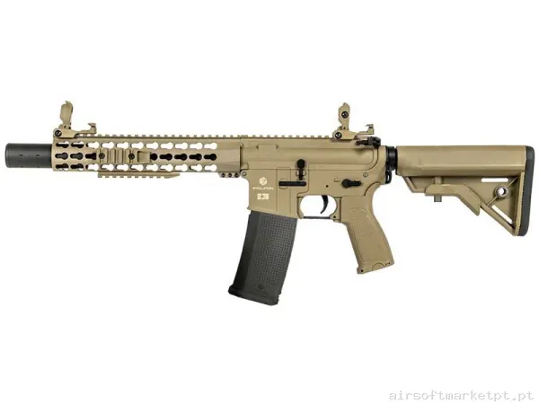Réplica airsoft AEG M4 Evolution Recon Superlite 10" Silent Ops Carbontech tan — Rifles de Assalto (AR/M4/AK) — Airsoft Market PT