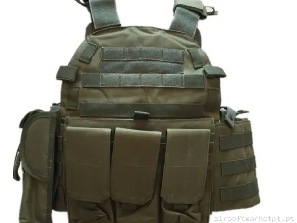 Chaleco Tactico 6094-A Verde OD — Coletes & Rigs — Airsoft Market PT