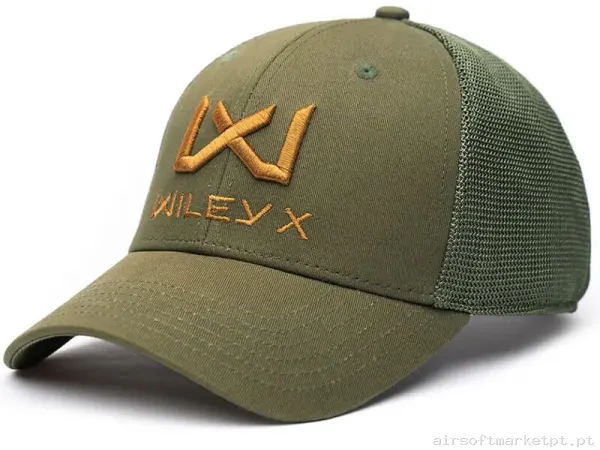 Gorra Beisbol Wiley X Logo Trucker Cap tan/Verde od — Proteção Ocular & Facial — Airsoft Market PT