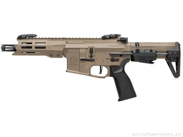 Réplica airsoft AEG M4 Krytac Trident Mk3 PDW M-Lok Ecu ETU fde Dark Earth — Rifles de Assalto (AR/M4/AK) — Airsoft Market PT