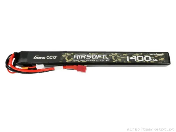 Bateria Lipo Stick Gens Ace Slim 1400mah 11.1v 25c (T-Plug) — Baterias & Carregadores — Airsoft Market PT