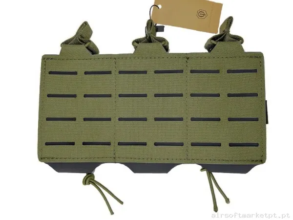 Pouch Portacargador triple M4 Conquer Corte Láser Verde OD — Coletes & Rigs — Airsoft Market PT