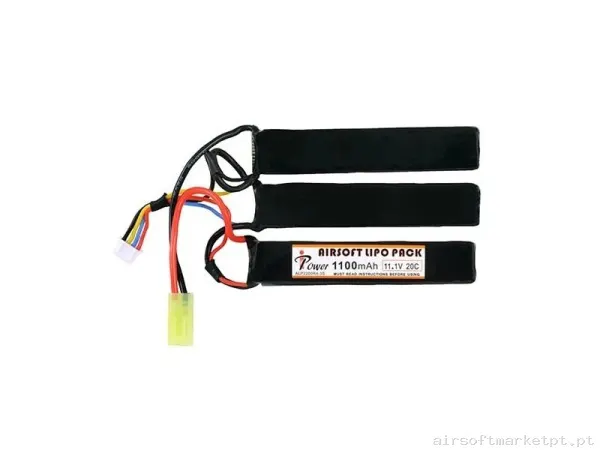 BATERÍA LIPO IPOWER 11.1 V 1100 MAH 20C-40C - 3 MODULOS — Baterias & Carregadores — Airsoft Market PT