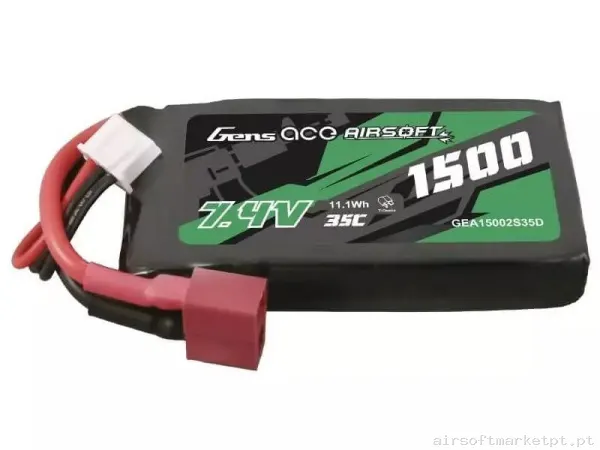 BATERÍA GENS ACE 7.4V 35C 1500MAH T-DEAN — Baterias & Carregadores — Airsoft Market PT