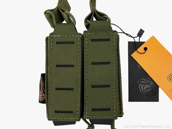 Pouch Doble Portacargador Pistola Conquer Corte Láser OD — Coletes & Rigs — Airsoft Market PT