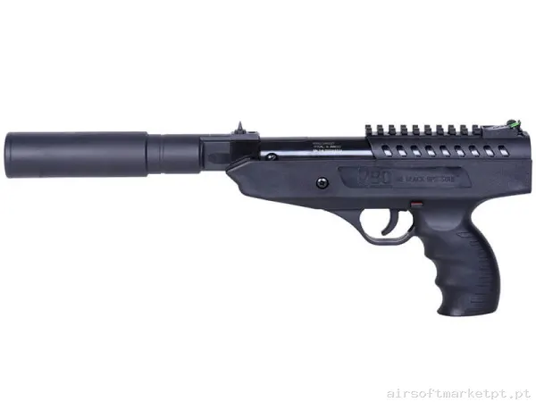 Airgun Mola 4.5mm Pistola BO Manufacture Langley Supressor negra — Pistolas — Airsoft Market PT