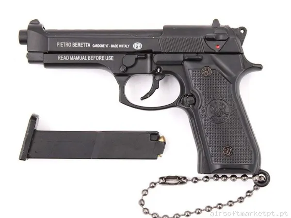 Llavero Funcional Pistola B92f 7.5 Cm Negra — Acessórios & Componentes — Airsoft Market PT