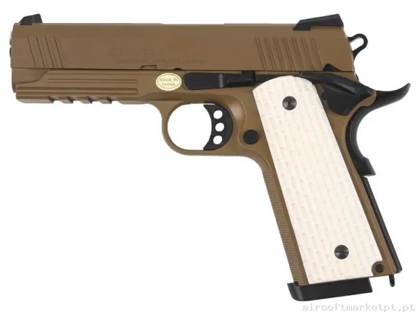 Réplica GBB Pistola 1911 Golden Eagle Desert Warrior tan — Pistolas — Airsoft Market PT