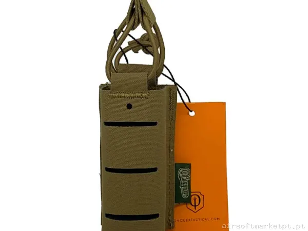 Pouch Magazine Pouch Pistola Conquer Lp Láser Cut coyote Brown — Carregadores / Magazines — Airsoft Market PT