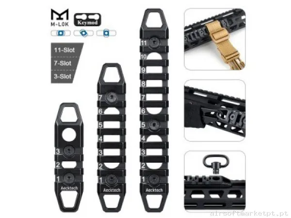 Set Trilhos Metálicos M-Lok Keymod Raccoon — Peças Internas (AEG) — Airsoft Market PT
