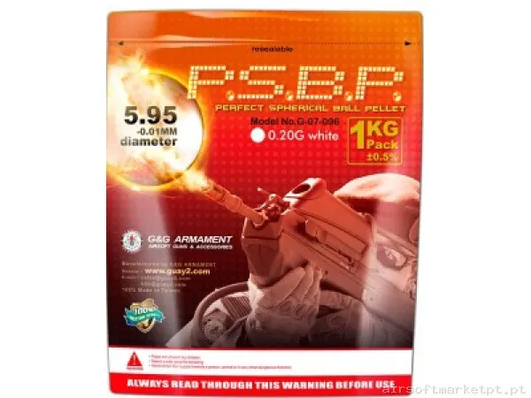 Bbs muniçao 0,20 PVC G&G — Munição (BBs) — Airsoft Market PT