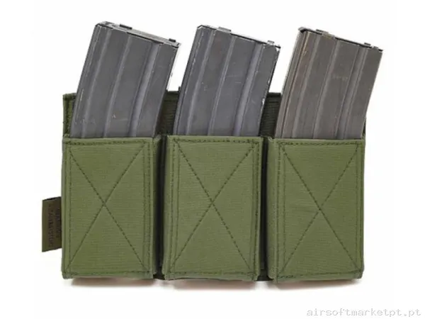 Pouch Magazine Pouch Triplo M4/Ak Warrior Assault Elástico verde od — Coletes & Rigs — Airsoft Market PT