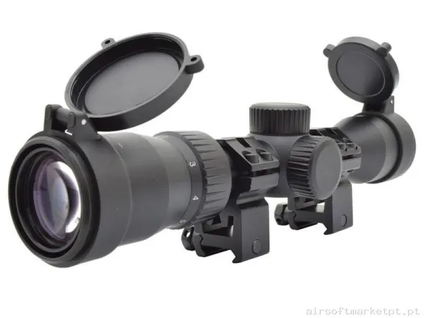 Mira telescópica 2-7X32 Js Tactical Scope Zoom negro — Miras & Ópticas — Airsoft Market PT
