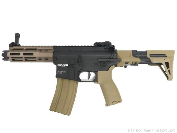 Réplica airsoft AEG M4 Rossi Neptune 5.5" PDW negra/Tan — Rifles de Assalto (AR/M4/AK) — Airsoft Market PT