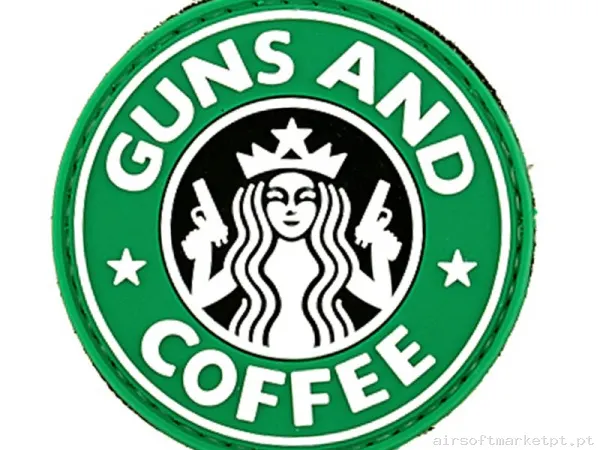 Parche Goma Relieve Oem Guns and Coffee verde — Patches & Decoração — Airsoft Market PT