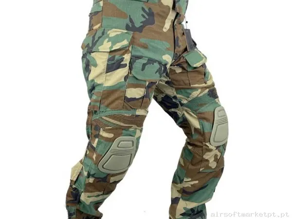 Calças de Combate Conquer Dlx Pant Woodland — Vestuário (Fardas) — Airsoft Market PT