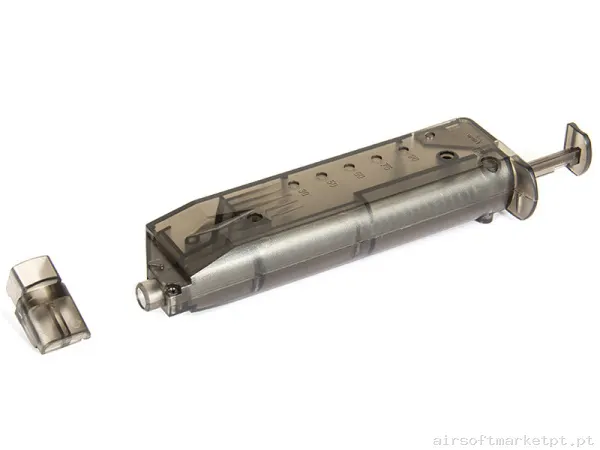 Magazine Bolas Evolution Tico-Tico 90 Bbs Transparente/Negro — Carregadores / Magazines — Airsoft Market PT