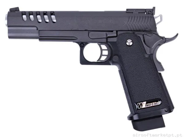 Réplica GBB Pistola Hi-Capa 5.1 WE K Versão preta — Pistolas — Airsoft Market PT