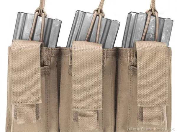 Pouch Magazine Pouch Triplo M4 + Pistola 9mm Warrior Assault Triplo Open coyote — Coletes & Rigs — Airsoft Market PT