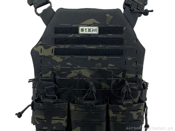Colete Sixmm Laser Cut Llc Estilo multicam Black — Coletes & Rigs — Airsoft Market PT