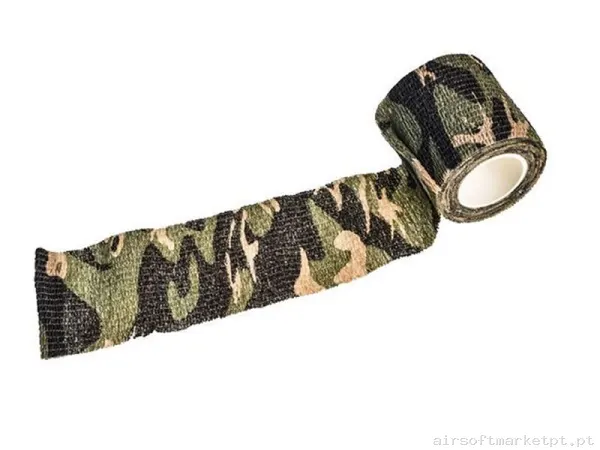 CINTA CAMUFLAJE - WOODLAND 5CM X 4.5M — Vestuário (Fardas) — Airsoft Market PT