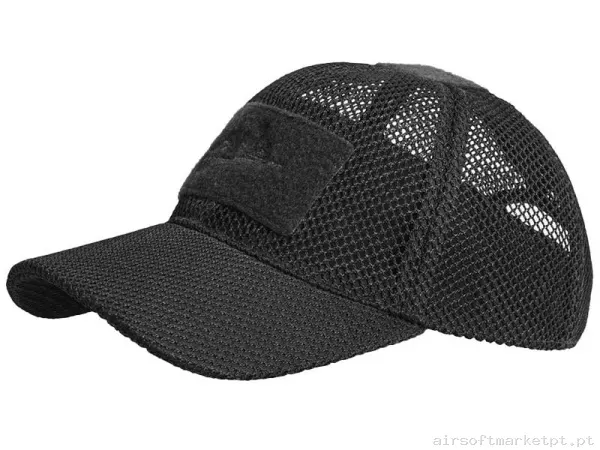 Gorra Beisbol Velcro Helikon-Tex Mesh Cap negra — Proteção Ocular & Facial — Airsoft Market PT