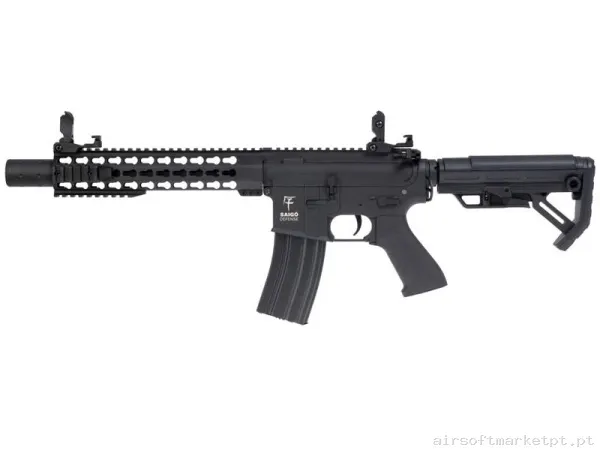 Réplica AEG M4 Saigo Kenji Long S negra — Rifles de Assalto (AR/M4/AK) — Airsoft Market PT