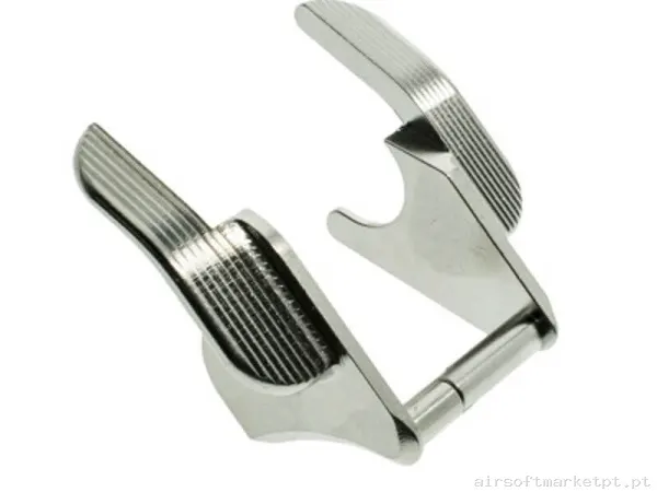 Externo Pistola Seguro Cowcow Thumb Safety para Hi-Capa Prata — Acessórios & Componentes — Airsoft Market PT