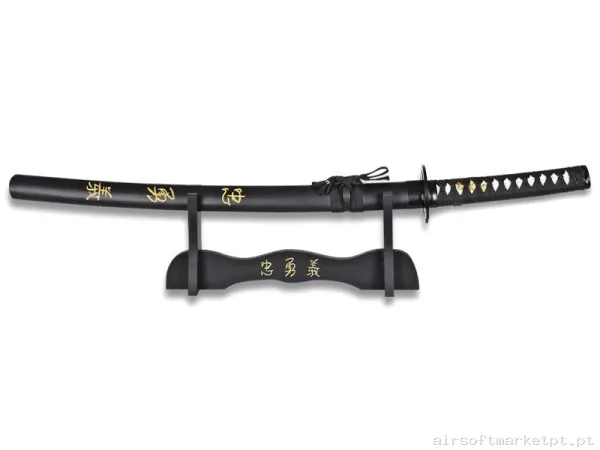 Katana Ornamental Estilo Japonês Tole10 Imperial Wakizashi preta (Com Suporte) — Ferramentas — Airsoft Market PT