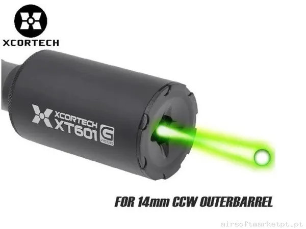 SILENCIADOR TRAZADOR XCORTECH XT601 MK2 UV (VERSION VERDE) NEGRO — Lanternas & Lasers — Airsoft Market PT