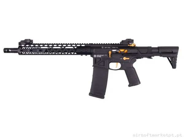 Réplica AEG M4 Delta Armory Freya DA-GP-FRY-A21 Full Skeleton PDW Gen.2 13" Eagle negra/Dorada — Rifles de Assalto (AR/M4/AK) — Airsoft Market PT