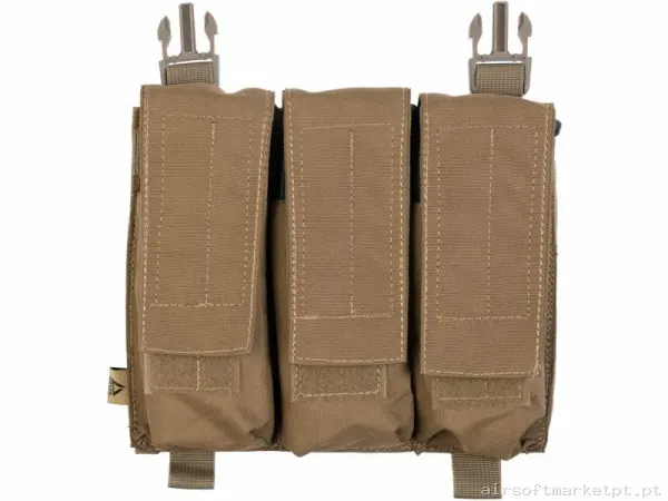 Pouch Magazine Pouch Triple M4 Delta Tactics Force Solapa Detachable coyote — Coletes & Rigs — Airsoft Market PT
