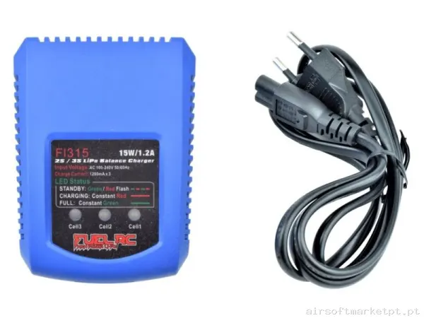CARGADOR BALANCEADOR BATERIA LIPO FUEL 15W 7.4V/11.1V — Carregadores / Magazines — Airsoft Market PT