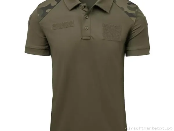 Polo Tático Manga Curta Helikon Military Pl Woodland — Vestuário (Fardas) — Airsoft Market PT