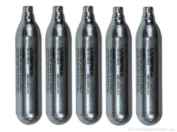 Bombona CO2 12gr Umarex Pacote 5u — Gás & CO2 — Airsoft Market PT