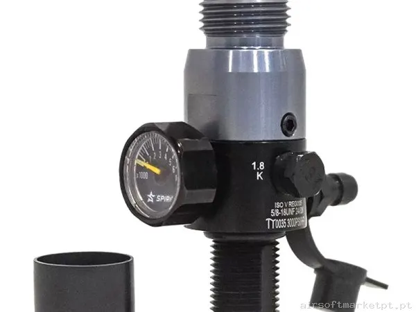 Regulador HPA Botella Spirit Field 3000 Hp Titan Series negro/Gris — HPA & Linhas — Airsoft Market PT