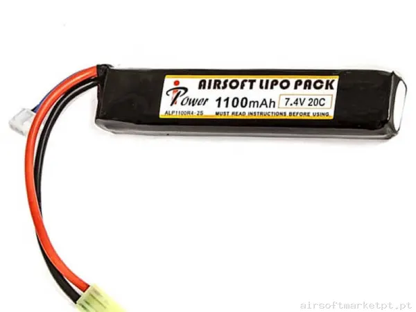 Bateria Lipo Stick Ipower 1100mah 7.4v 20c — Baterias & Carregadores — Airsoft Market PT