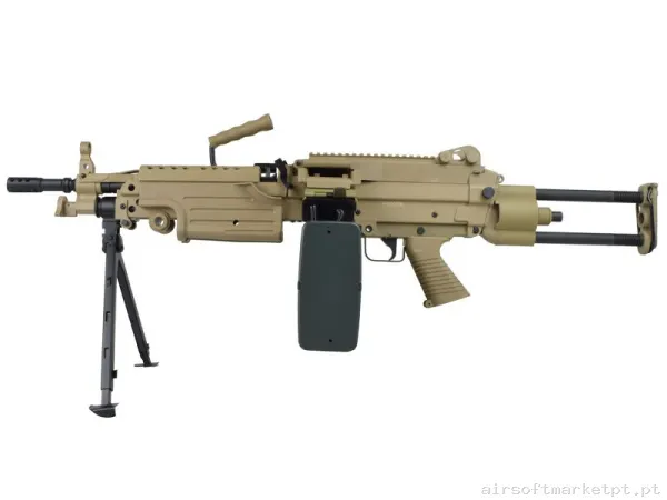 Réplica AEG LMG A&k M249-Parap Polímero Terra Escura — Support Guns (LMG) — Airsoft Market PT