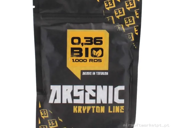 Bolas Arsenic Krypton Bio 0.36g 1000 Bbs Blanca — Munição (BBs) — Airsoft Market PT