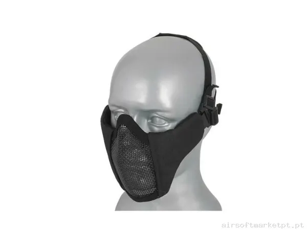 Máscara Rejilla+Tela para cabeza Negra — Proteção Ocular & Facial — Airsoft Market PT