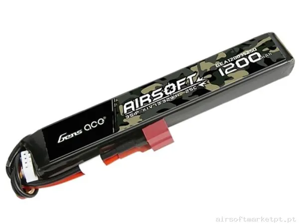 BATERÍA INTELIGENTE GENS ACE 1200MAH 25C 11.1V STICK TDEAN — Baterias & Carregadores — Airsoft Market PT