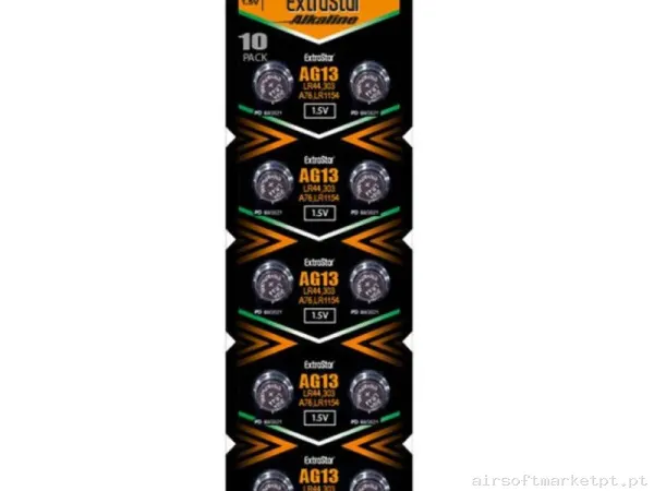 Pila Boton Lr44 Ag13 Extrastar Jag13 Pack 10u — Baterias & Carregadores — Airsoft Market PT