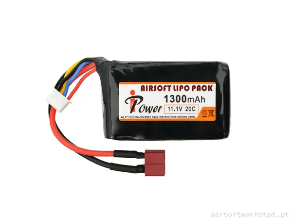 Bateria Lipo Stick Mini Ipower 1300mah 11.1v 20c (T-Plug) — Baterias & Carregadores — Airsoft Market PT
