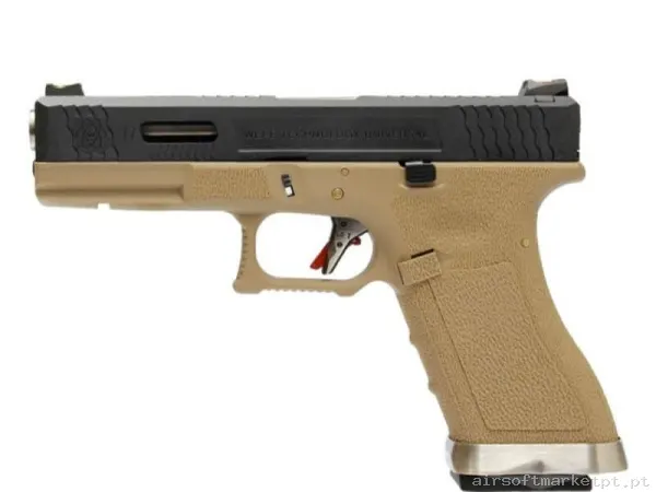 PISTOLA G17 WE G-FORCE 17 TAN/NEGRA — Pistolas — Airsoft Market PT