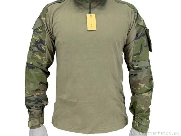 Camiseta Combate Conquer Dlx Boscoso Pixelado - XL — Vestuário (Fardas) — Airsoft Market PT