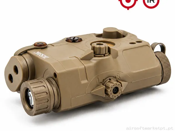 Linterna Táctica Arsenic Anpeq Láser Rojo Tan — Lanternas & Lasers — Airsoft Market PT