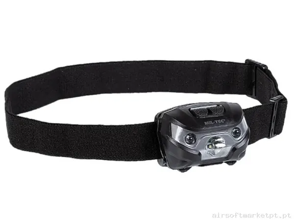 Lanterna de Cabeça Mil-Tec Head Lamp Cree Xpe preta — Lanternas & Lasers — Airsoft Market PT