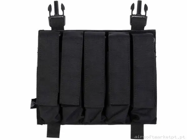 Pouch Magazine Pouch Quintuple Mp5/Mp7 Delta Tactics Force Solapa Detachable negro — Coletes & Rigs — Airsoft Market PT
